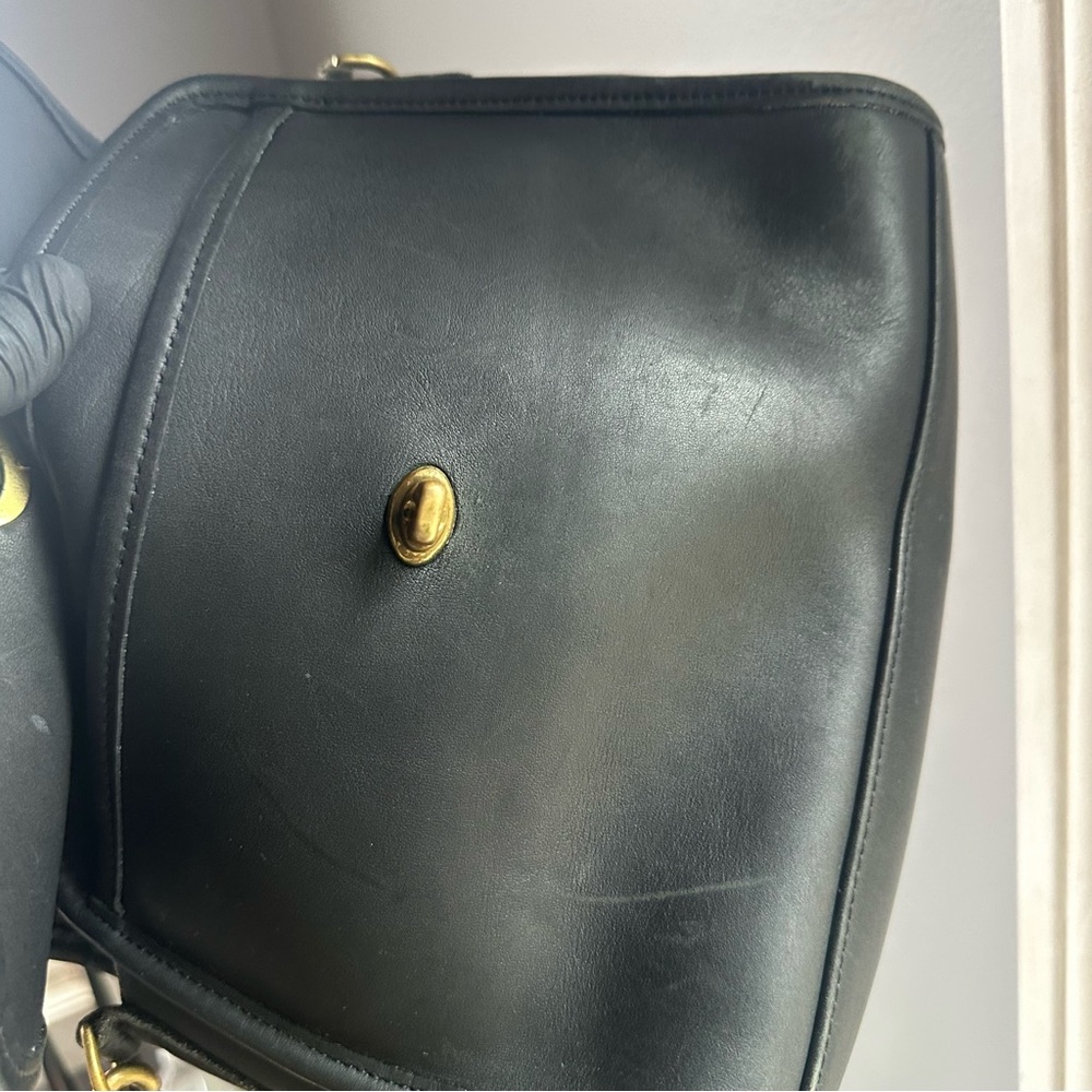 Vintage Coach Court 9870 Leather Handbag Crossbody Black - Picture 7 of 8